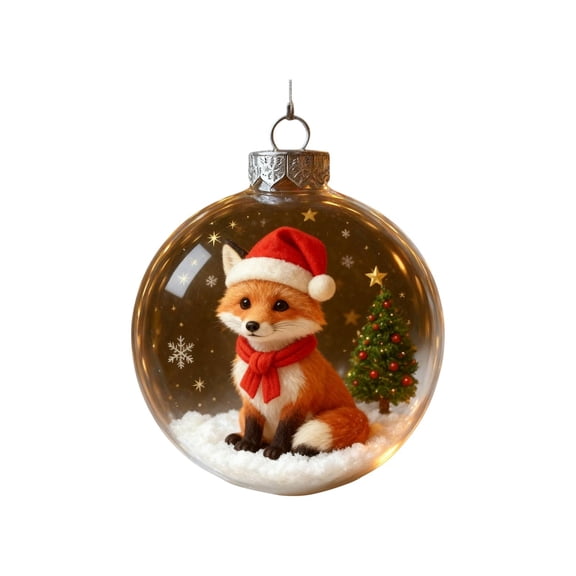 Cheapark Transparent Crystal Christmas Ball Ornaments - 3D Small Animal Design, Sparkling Jewelry-Inspired Pendants for Tree & Holiday Gifts