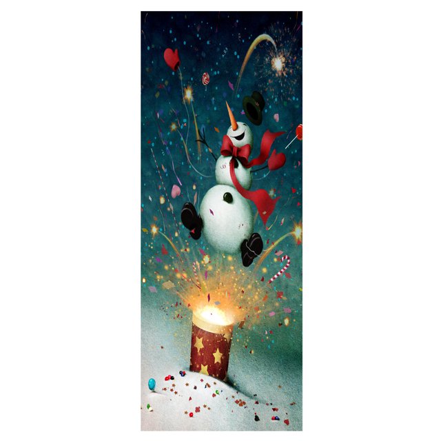 Christmas Door Decorations Indoor Door Sticker Christmas Snowman 3D Sticker Door Sticker Removable