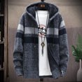thumbnail image 4 of Suéter de otoño e invierno para hombre, cárdigan con capucha, chaqueta de punto con cremallera, suéter informal de moda, forro polar grueso, 4 of 5