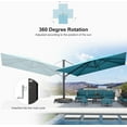 thumbnail image 4 of PURPLE LEAF 13 FT Outdoor Cantilever Umbrellas Square Aluminum Offset Hanging Umbrellas with 360°Rotation Tilt Adjutable Garden Pool Large Patio Umbrella,Turquiose Blue, 4 of 10
