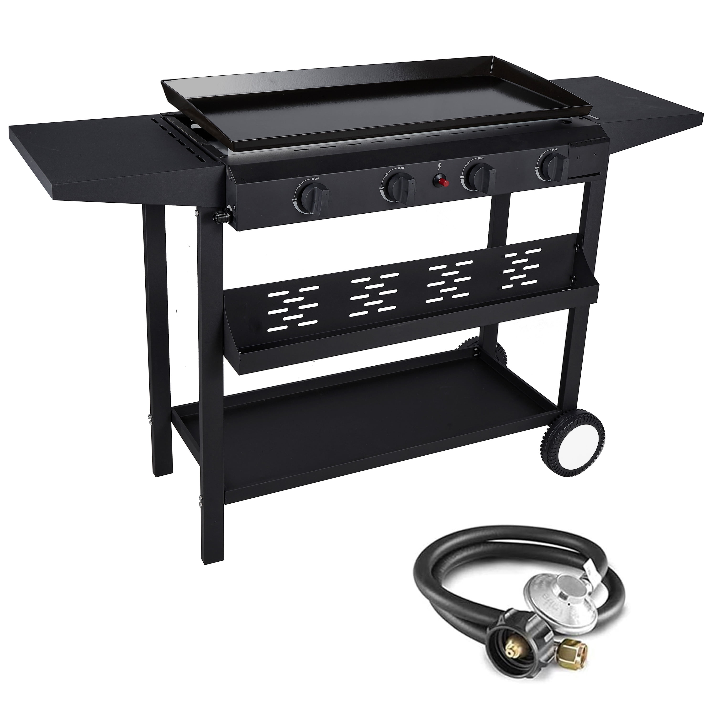 YouYeap 4 Burner Propane Gas Grill Flat Top Griddle Grill, Black