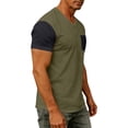 thumbnail image 7 of Afdoent T Shirts For Men Short Sleeve Pocket T-Shirt Comfortable Crew Neck Casual Color Block Top Soft Breathable Daily Wear Tee Summer Vacation Soft Top, 7 of 7