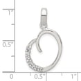 thumbnail image 4 of Sterling Silver CZ Letter O Initial Pendant Charm, 4 of 4