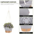 thumbnail image 2 of QCQHDU 2 Pack 8 inch Plastic Gray Hanging Planters with 3 Hooks, Hanging Plant Pot Basket with Drainage Hole for Garden Home, 2 of 5