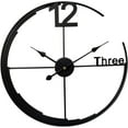 thumbnail image 2 of Large Wall Clock, Metal Retro Minimalist Modern Clock, Round Silent Non-Ticking Battery Operated Wall Clocks for Living Room / Home /Kitchen /Bedroom /Office/School Decor (Black, 24 Inch), 2 of 6