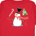 thumbnail image 4 of Inktastic Top Hat Snowman with Christmas Tree and Candy Cane Boys or Girls Long Sleeve Toddler T-Shirt, 4 of 5