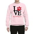 thumbnail image 2 of Wild Bobby, Love My Cat Stole My Heart Red Footprints Animal Lover Unisex Crewneck Graphic Sweatshirt, Light Pink, X-Large, 2 of 3