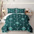 thumbnail image 2 of meiyoeat Rustic Western Aztec Quilt King For Kids,Retro Farmhouse Bull Skull King Coverlet Set For Boys,3pcs, 2 of 7