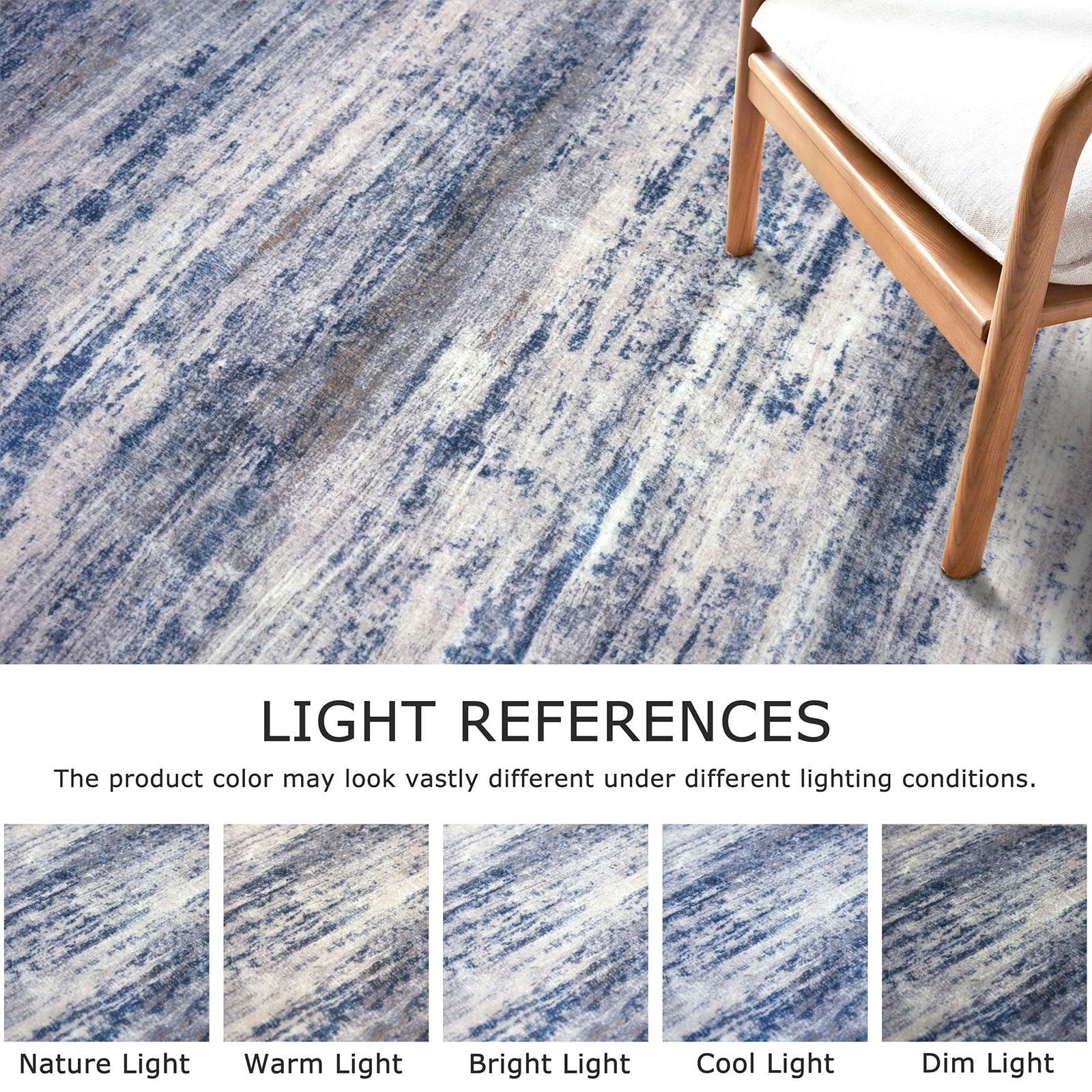 iOhouze Runner Rug 2x8 Kitchen Runner Rugs Non-Slip Washable Soft Print Distressed Blue-greyCarpet Runner for Entryway Bathroom Laundry Room Foyer
