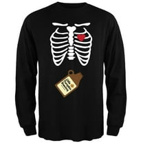 Old Glory Mens Little Pumpkin Brewing Baby Pregnant Skeleton Halloween Costume Long Sleeve T Shirt