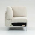 thumbnail image 3 of JERFIT Beige Corduroy Modular Sectional Sofa Corner Seat, Middle Seat Couch with Soft Cushions, Modern Living Room Furniture, 3 of 7