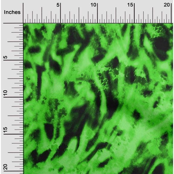 oneOone Polyester Lycra Light Green Fabric Animal Skin Quilting Supplies Print Sewing Fabric By The Yard 56 Inch Wide-BAM