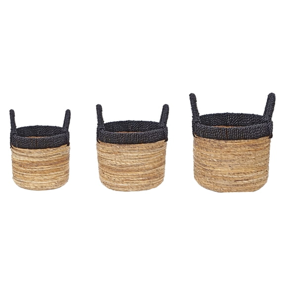 Elk Home Holset Basket - Set of 3 Gray, Made from Natural Materials, Natural Finish