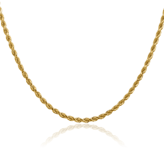 ICE CARATS 14K Solid Yellow Gold 2.75mm Classic Rope Chain Necklace - 18 inch - Diamond Cut, Polished Adult