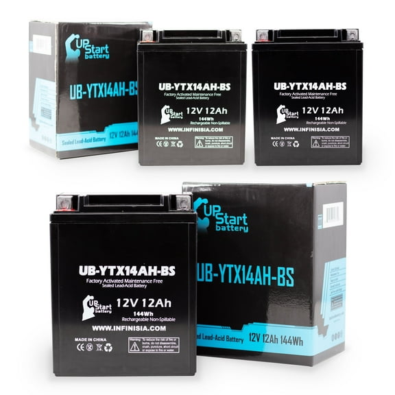 3-Pack UB-YTX14AH-BS Battery Replacement for 1988 Honda VT800C Shadow 800 CC Motorcycle - Factory Activated, Maintenance Free, Motorcycle Battery - 12V, 12AH, UpStart Battery Brand
