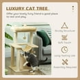 thumbnail image 4 of PawHut Cat Tree Tower Multi-Level Kitten House with Scratching Post, Beige, 4 of 10