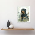 thumbnail image 2 of Rottweiler Dog Sitting in Flower Field Modern Watercolour Illustration Art Print Framed Poster Wall Decor 12x16 inch, 2 of 5