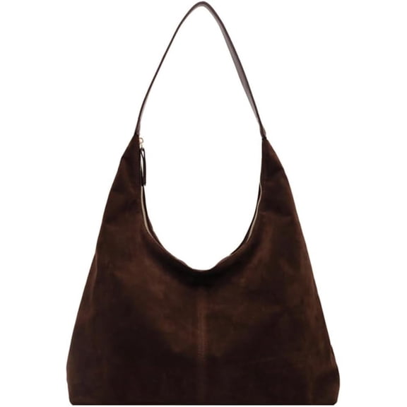 Women's Vintage Frosted Suede Tote Bag, Fall Winter Large Capacity Shoulder Underarm Bag for Work & Commute