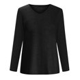 thumbnail image 7 of Long Sleeve Shirts for Women Fall Fashion Sexy V Neck Blouses Trendy Casual Loose Comfy Solid Color Cute Tops Ladies Going Out Tops Fall Winter Plus Size Tops for Women, 7 of 7