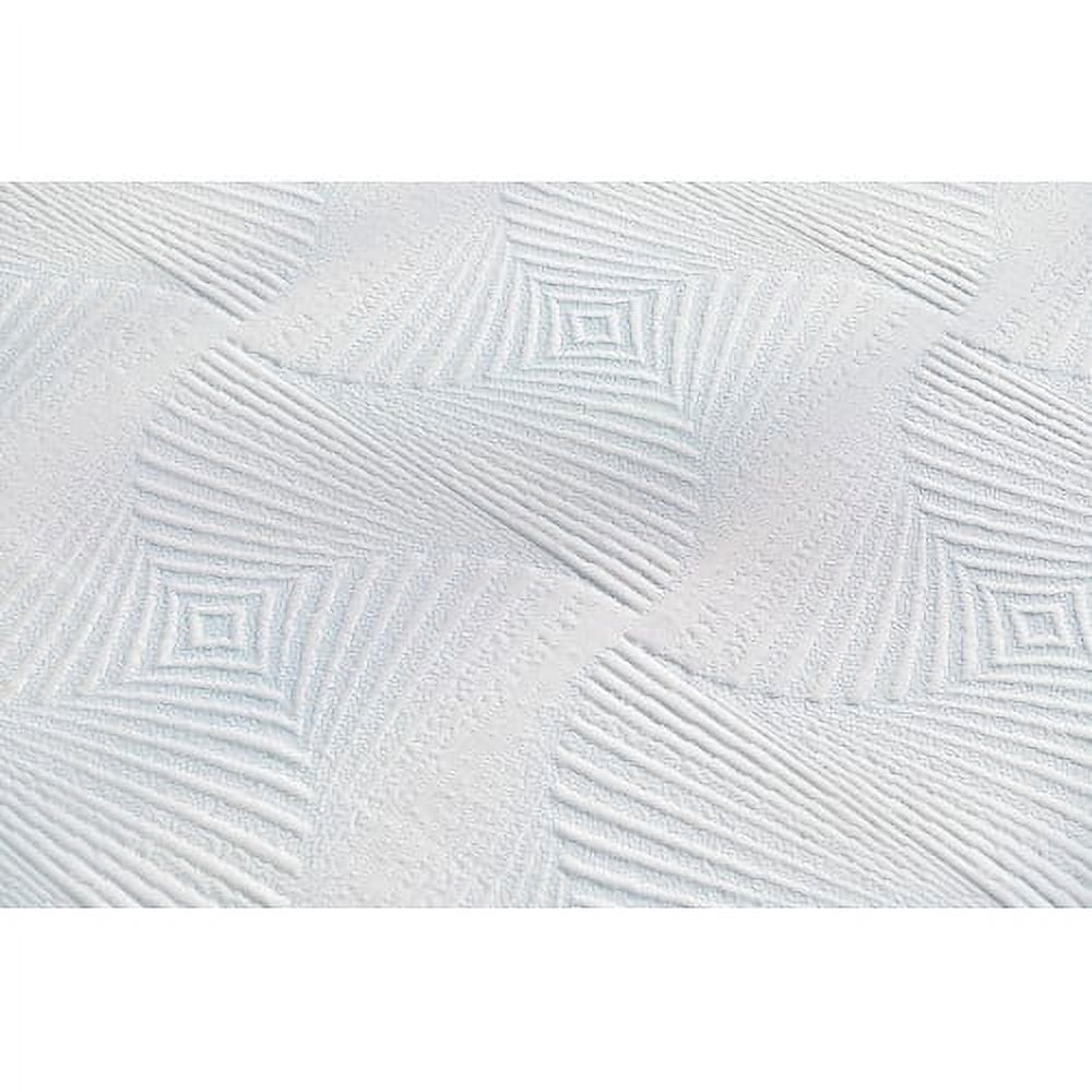 All in One King Mattress & Bed Frame 15 Inch Cooling Fabric, Medium Firm Memory Foam Mattress in Box Pressure Relief Motion Isolation No Assembly Required, White, King