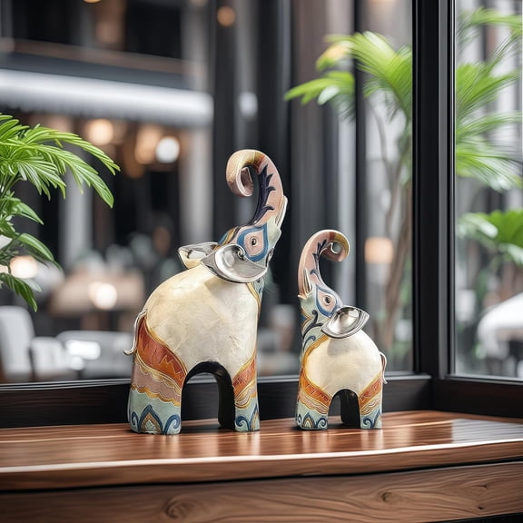 XINXUAN Colorful Elephant Statue Decor: A Meaningful Gift for Anniversaries, Weddings, and Home Decor