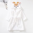 thumbnail image 2 of zuwimk Boys Robe Kids Hooded Fleece Bathrobe Flannel Pajamas Soft Sleepwear Girls Robes Plush Bathrobes(White,7-8 Years), 2 of 9