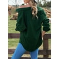 thumbnail image 2 of Women Corduroy Shirts  Shacket Casual Button Down Long Sleeve Oversized Tops Plus Size, 2 of 5