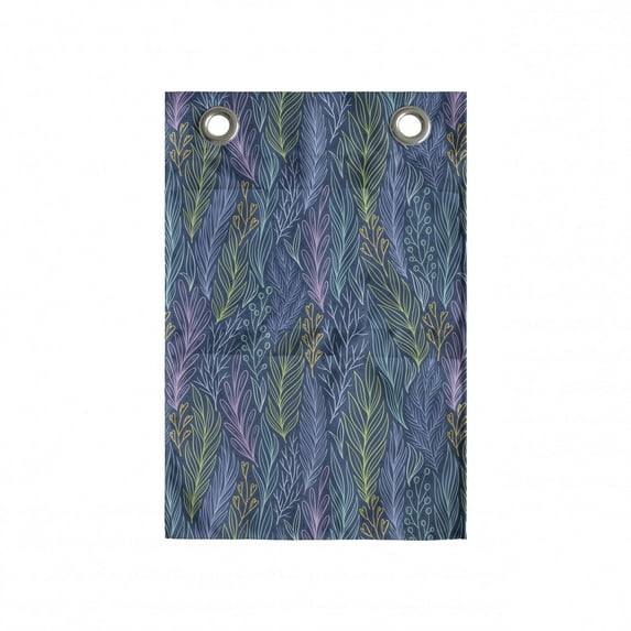 Botanical Hanging Pocket Organizer, Colorful Outline with Abstract Summer Herbs Pattern, Printed Polyester Storage Bag with Pockets, 14" x 20", Dark Sky Blue Multicolor