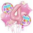 thumbnail image 1 of Globos de aluminio JBCAONTIA para decoración de fiesta de cuarto cumpleaños, color rosa, 1 of 4