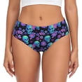 thumbnail image 1 of Fotbe purple flower blue Skull Calzones Estampados para Mujer – Ropa Interior de Algodón, Cómoda, Suave y Elástica-Large, 1 of 6