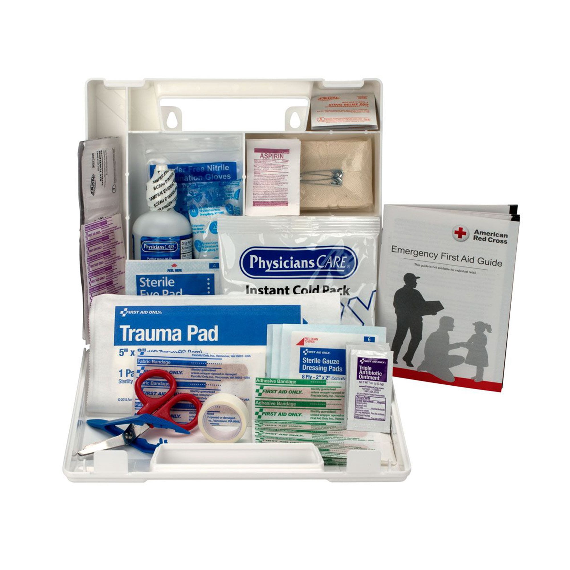 First Aid Only 25 Person Wall Mount First Aid Kit Plastic Case 10 per Case