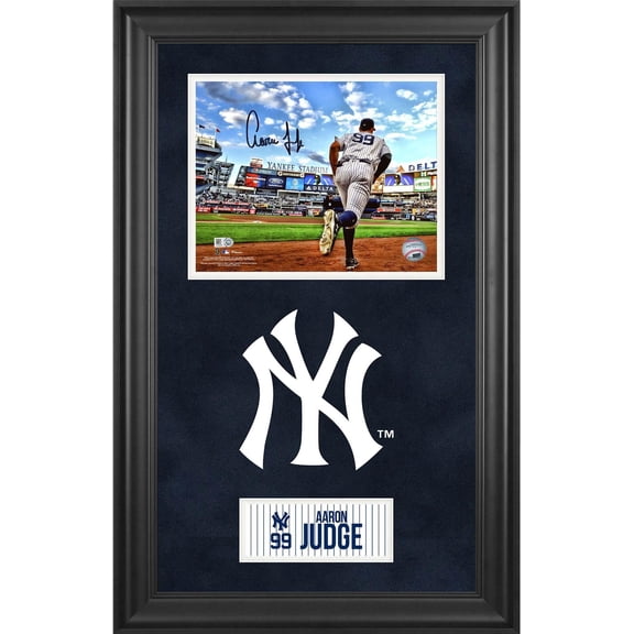 Aaron Judge New York Yankees Deluxe Framed Autographed 8" x 10" Running Out of Dugout Photograph - Fanatics Authentic Certified