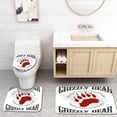thumbnail image 1 of GOHAO Cabin Grunge Grizzly Bear Footprint Emblem Dangerous Wildlife Rocky Mountains 3 Piece Bathroom Rugs Set Bath Rug Contour Mat and Toilet Lid Cover, 1 of 2