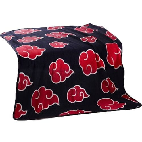 150*200CM Naruto Black Red Cloud Coral AnimeThrow Blanket Fleece Bed Sheet 