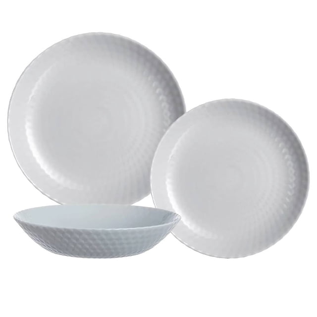 Vajilla Luminarc Vidrio Templado Redonda 12 Piezas Gris