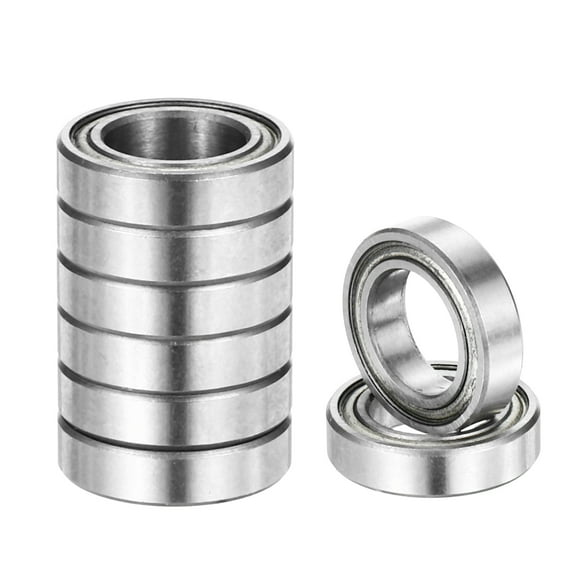 8pack R1038ZZ 3/8" ID x 5/8" OD x 5/32" Height Z3 Ball Bearings, Silver Tone