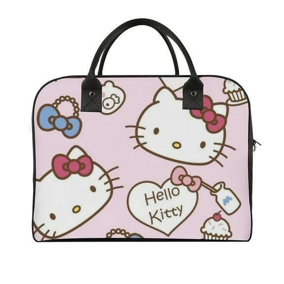 Hello Kitty Travel Tote Bag with Detachable Strap Lightweight Luggage Handbag Shoulder Bag