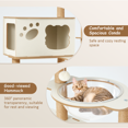 thumbnail image 4 of Natural Wood Cat Tower with Hand-woven Baskets and Cat Condo, Tall Cat Tree for Indoor Cats, White, 4 of 7