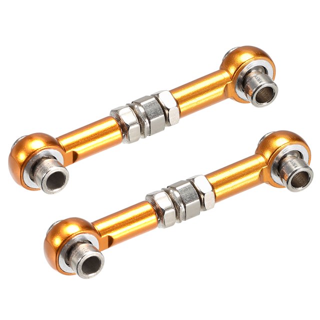 Vinculación de dirección delantera/trasera de RC, varilla de tracción, tornillo de tuerca 38 mm 2 PCS (Naranja)