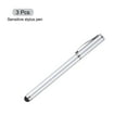 thumbnail image 3 of 3pcs Ballpoint Pen with Stylus Tip 2 in 1 Ink Pen & Fine Point Rubber Stylus Pens, Silver, 3 of 6