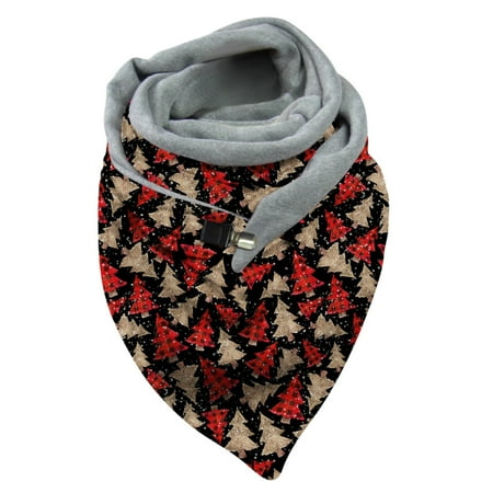 

Dadaria Winter Scarf Women Christmas Printing Scarf Fashion Multi-Purpose Shawl Scarf C Women