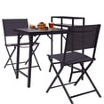 thumbnail image 6 of JERFIT 3-Piece Patio Bistro Set with Table and 2 Chairs, Black Steel Outdoor Folding Furniture for Garden, Balcony or Deck, 6 of 9
