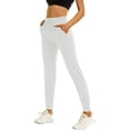 thumbnail image 6 of Sngxgn Women Pants Casual Straight Leg Comfy Drawstring Lounge Running Long Active(White,XL), 6 of 8