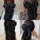 thumbnail image 5 of 2 PCS BLACK Big Bow Hair Clips with Long Silky Satin, Solid Color French Barrette Simple Hair Fastener Accessories for Women Girls, 5 of 5