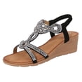 thumbnail image 5 of Mepaouo Womens Wedge Sandals Flower Low Heel Dressy Platform Shoes Elastic Ankle Strap Summer Sandal, 5 of 6