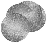 Placemats Set of 4, Stark 15 Inch Round Placemat for Kitchen Table Dinner, Party Holiday Event, Table Decor - Silver
