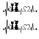 thumbnail image 1 of Adhesivo de vinilo para ventana con latidos del corazón, 19 cm x 8,2 cm, 1 of 3