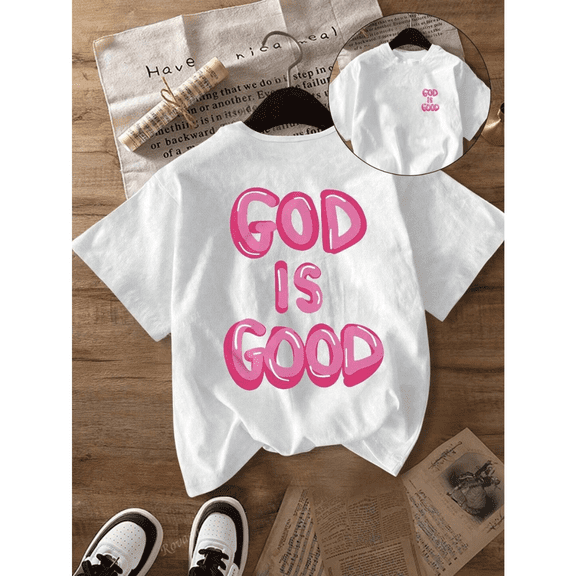God Is Good Print Tshirt White Graphic Tees Shirts S-5XL Christian Faith Tops