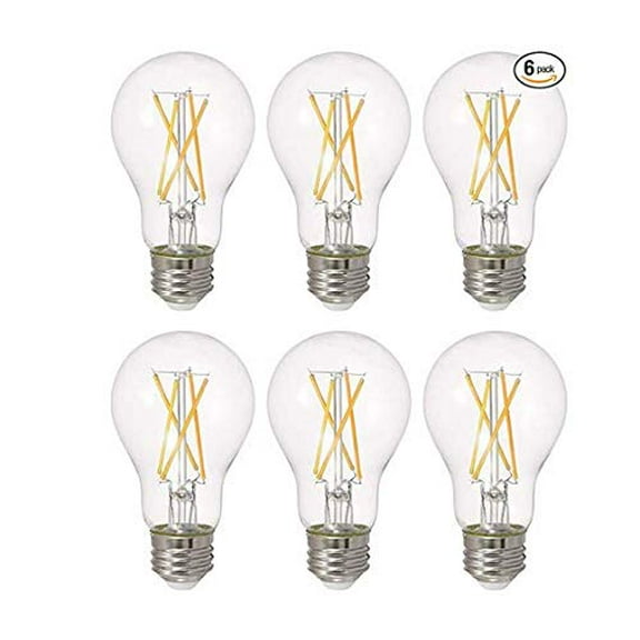 SYLVANIA LED TruWave Natural Series A19 Light Bulb, 40W Equivalent, Efficient 5.5W, Dimmable, 450 Lumens, Clear - 6 Pack (40805)