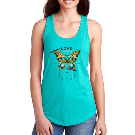 Love More Butterfly Racerback Tank Women -Image by Shutterstock, Female Large